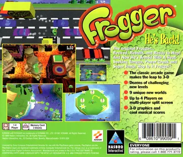 Frogger (US) box cover back